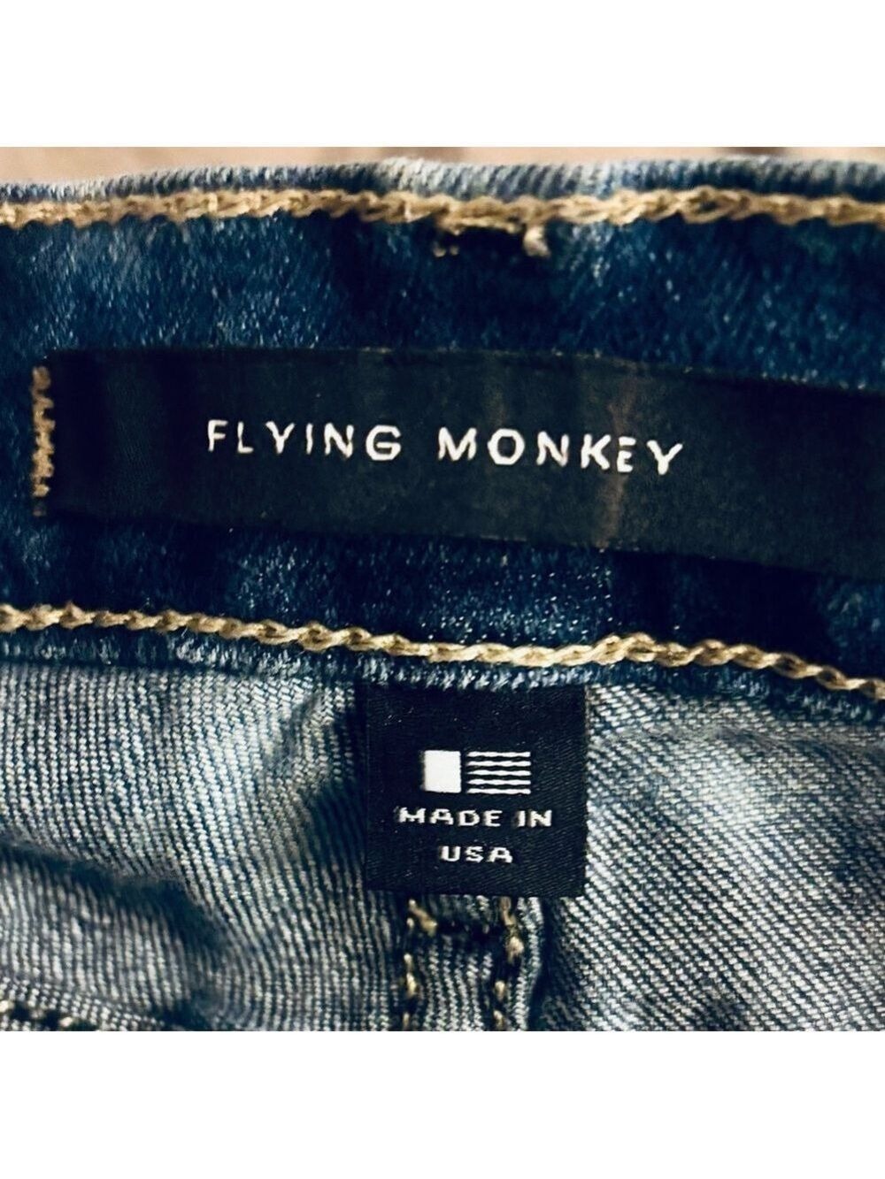Flying Monkey Low Rise Denim Micro Shorts Size 25 - Picture 5 of 6